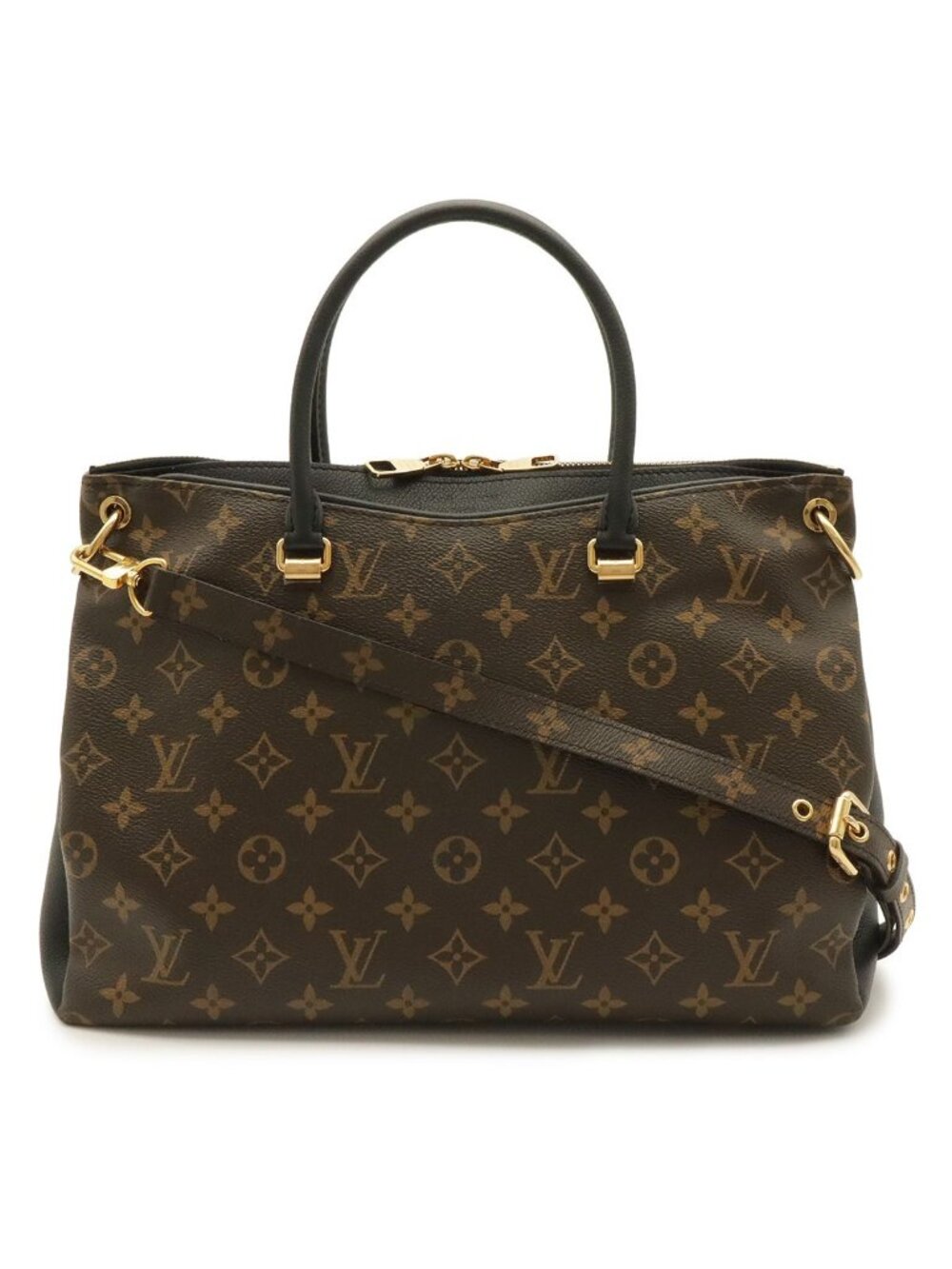 Louis Vuitton Monogram Pallas Tote 2-Way Shoulder Noir Black Gold